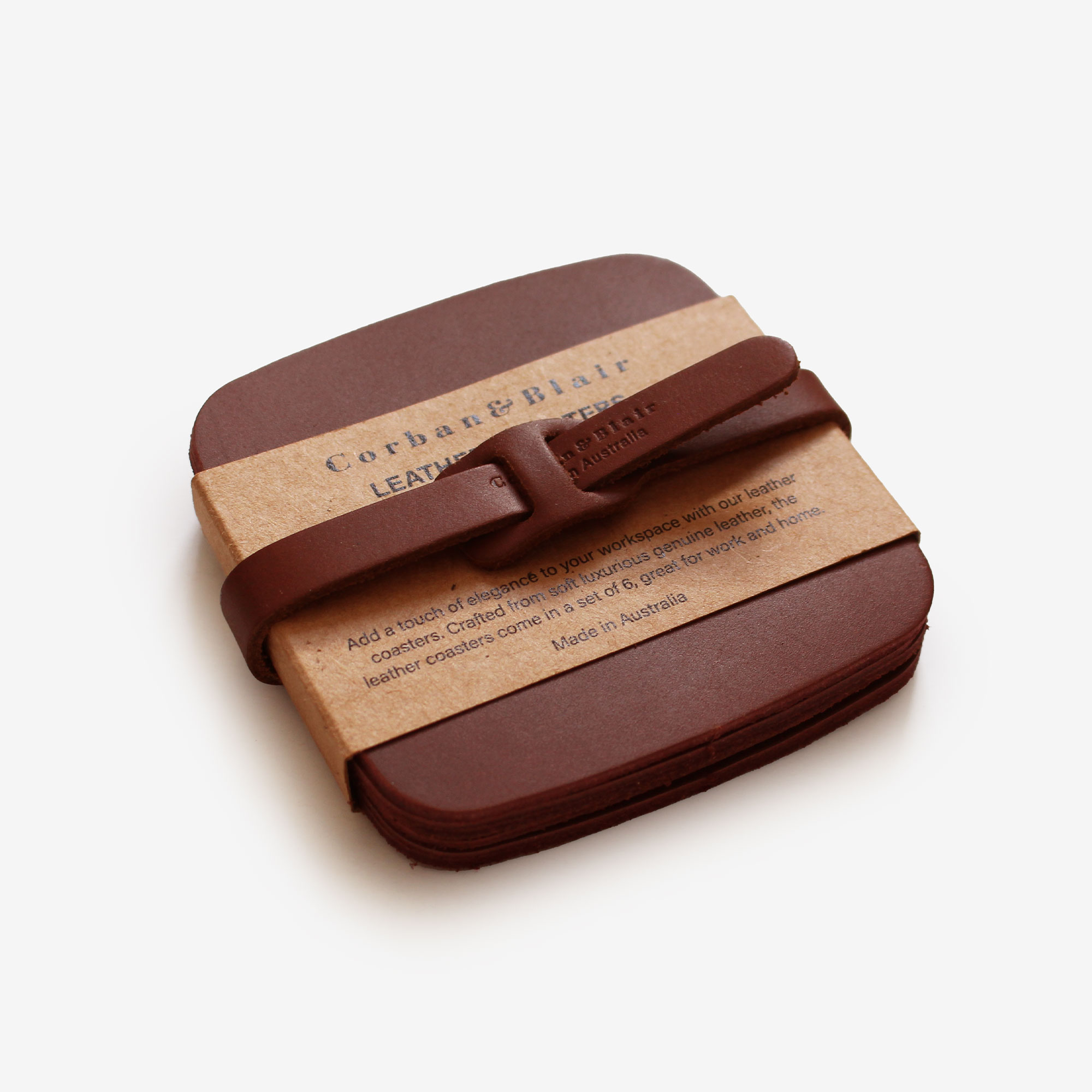 Artisan Leather Coasters (Set Of 6)