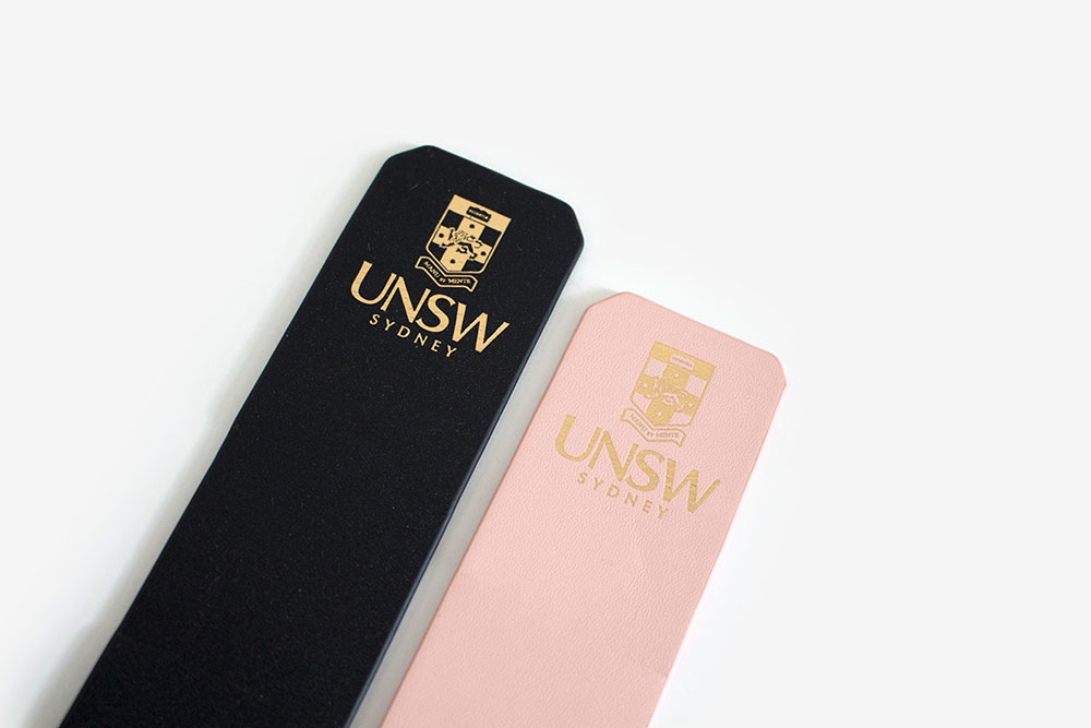 UNSW bookmarks gold foil