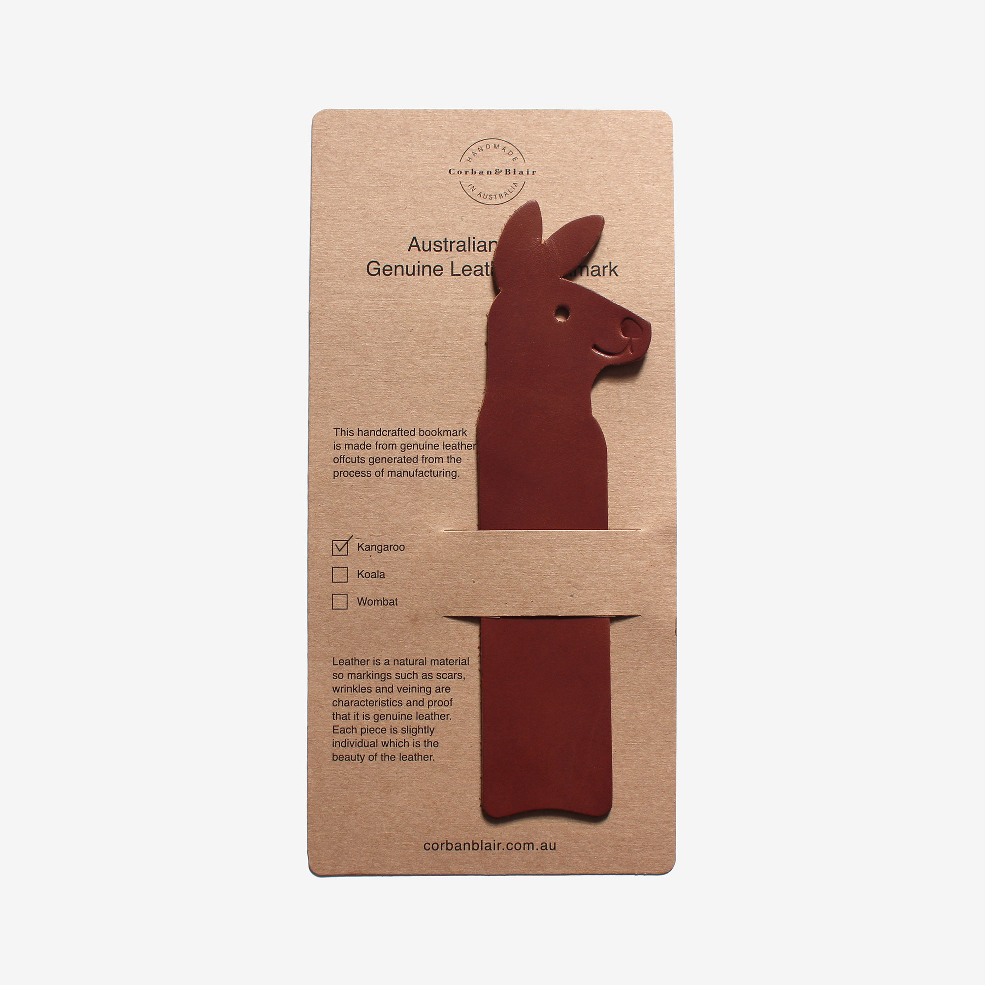 10147-Australian-Animal-Leather-Bookmarks-kangaroo-tan-packaging