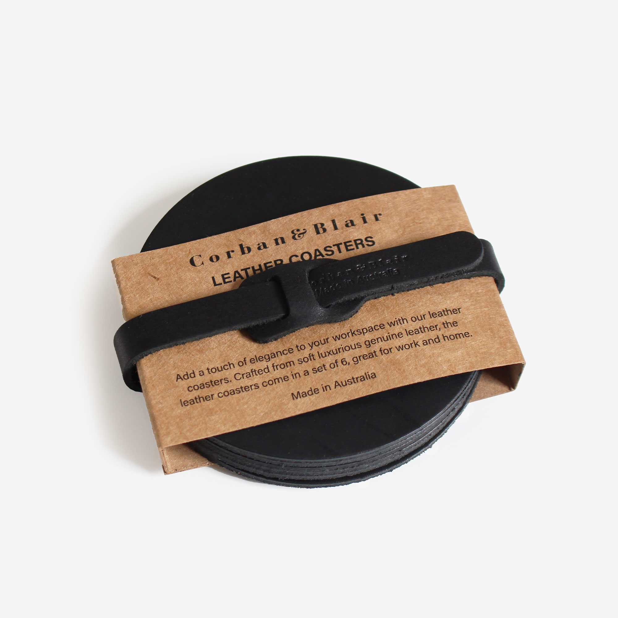 Artisan Round Leather Coasters (Set Of 6)