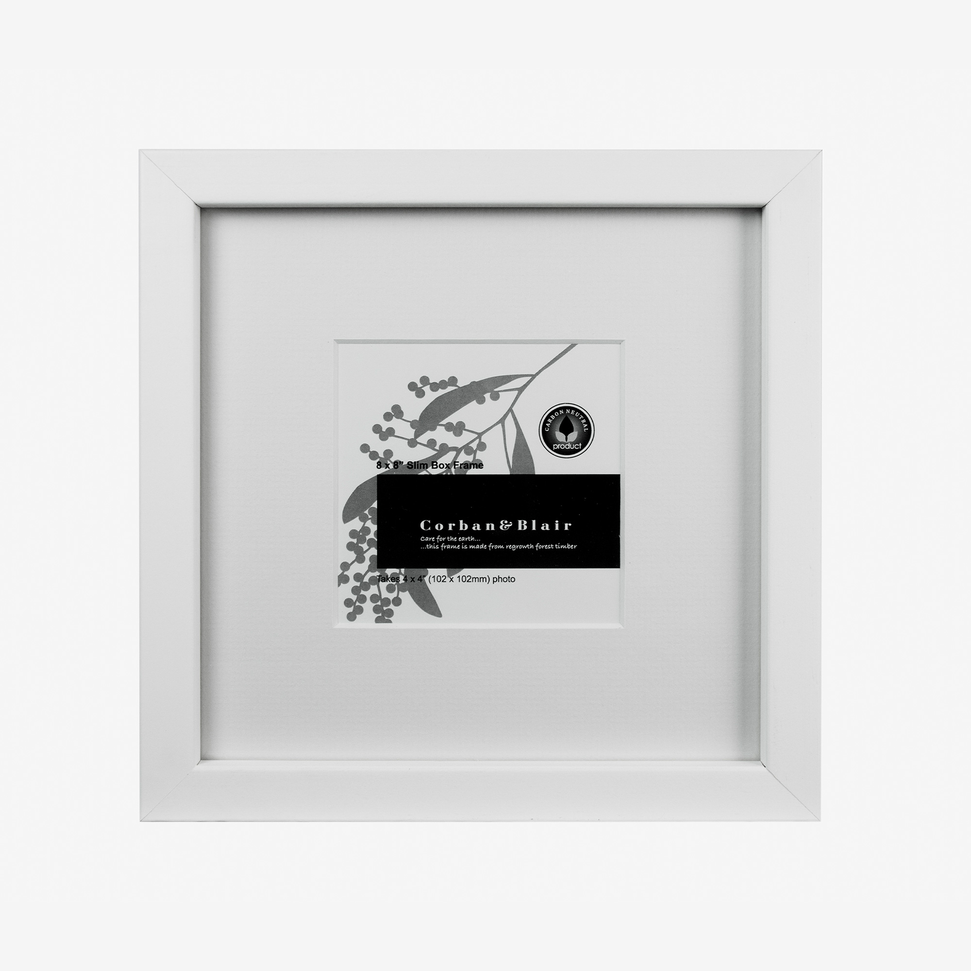 Slim Box Frame with 4×4″ mat