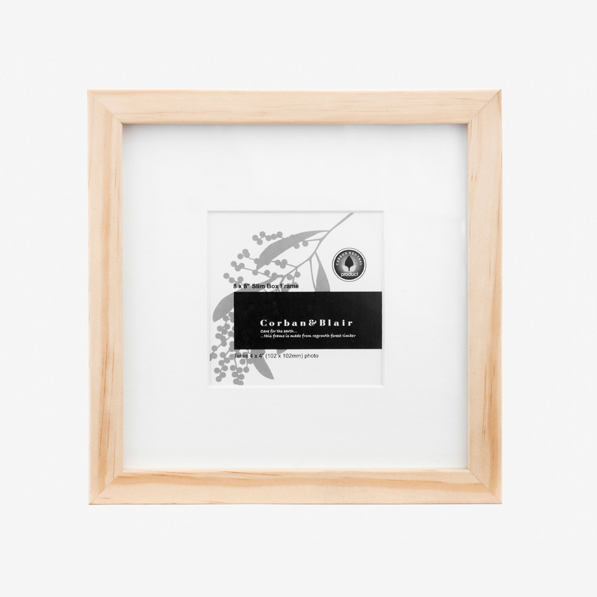 Slim Box Frame with 4×4″ mat