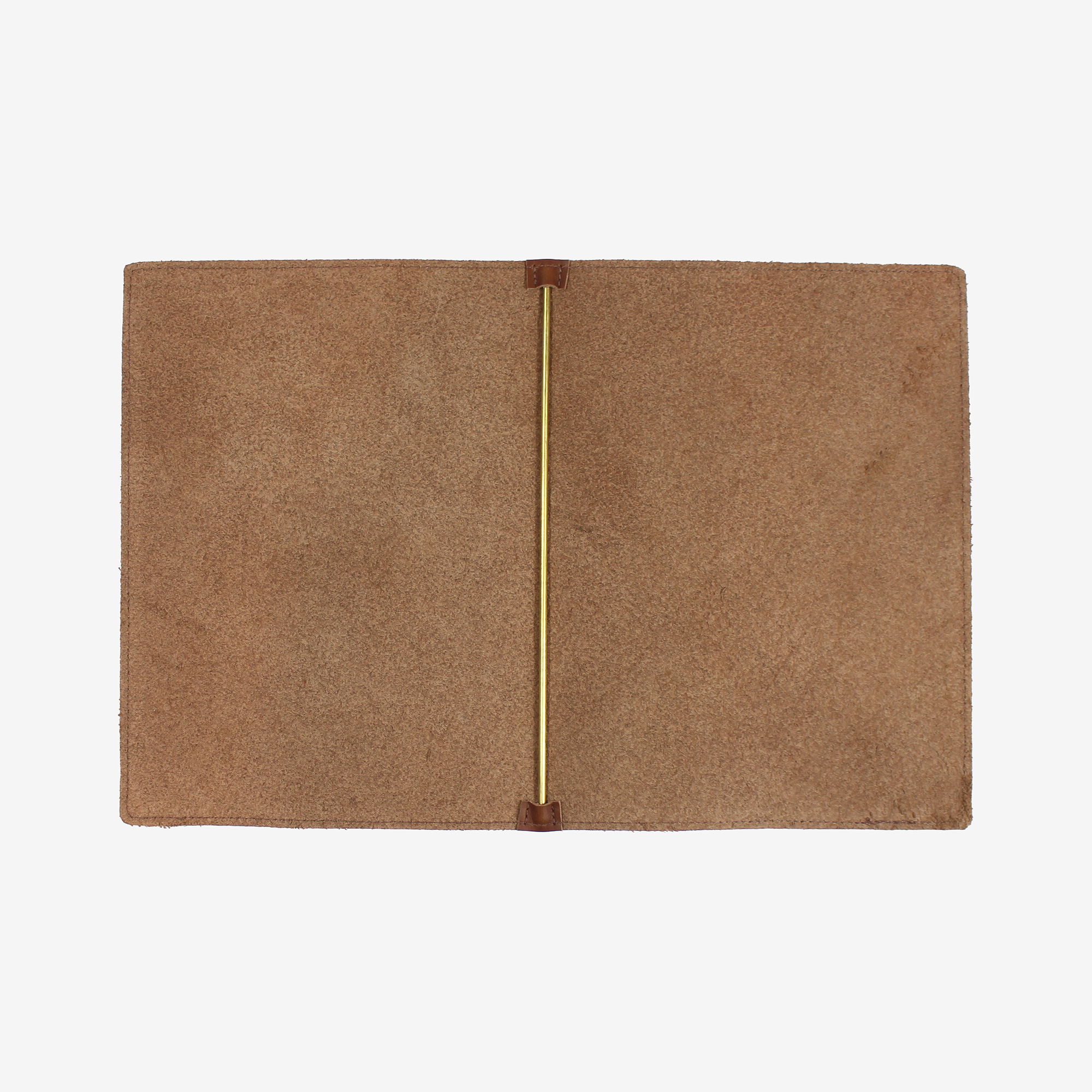 Genuine Leather A5 Menu with Brass Bar Spine