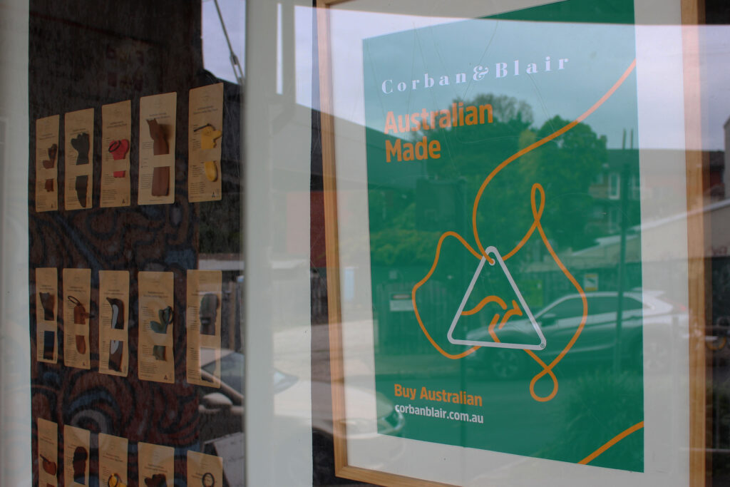 Corban & Blair Lewisham Store Window Gallery for Australian Made Week