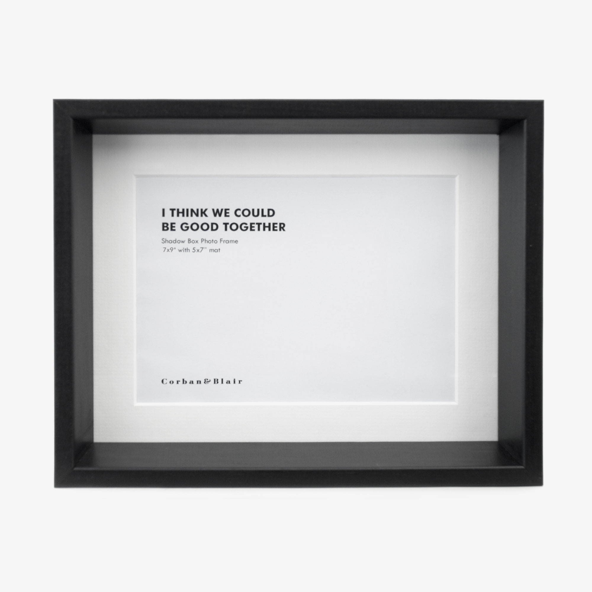 Shadow Box Frame with 5×7″ Mat Black