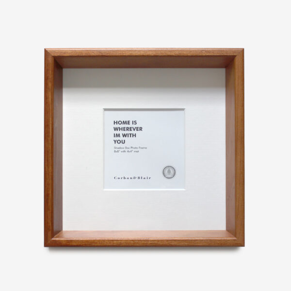 Shadow Box Frame with 4×4″ Mat Walnut