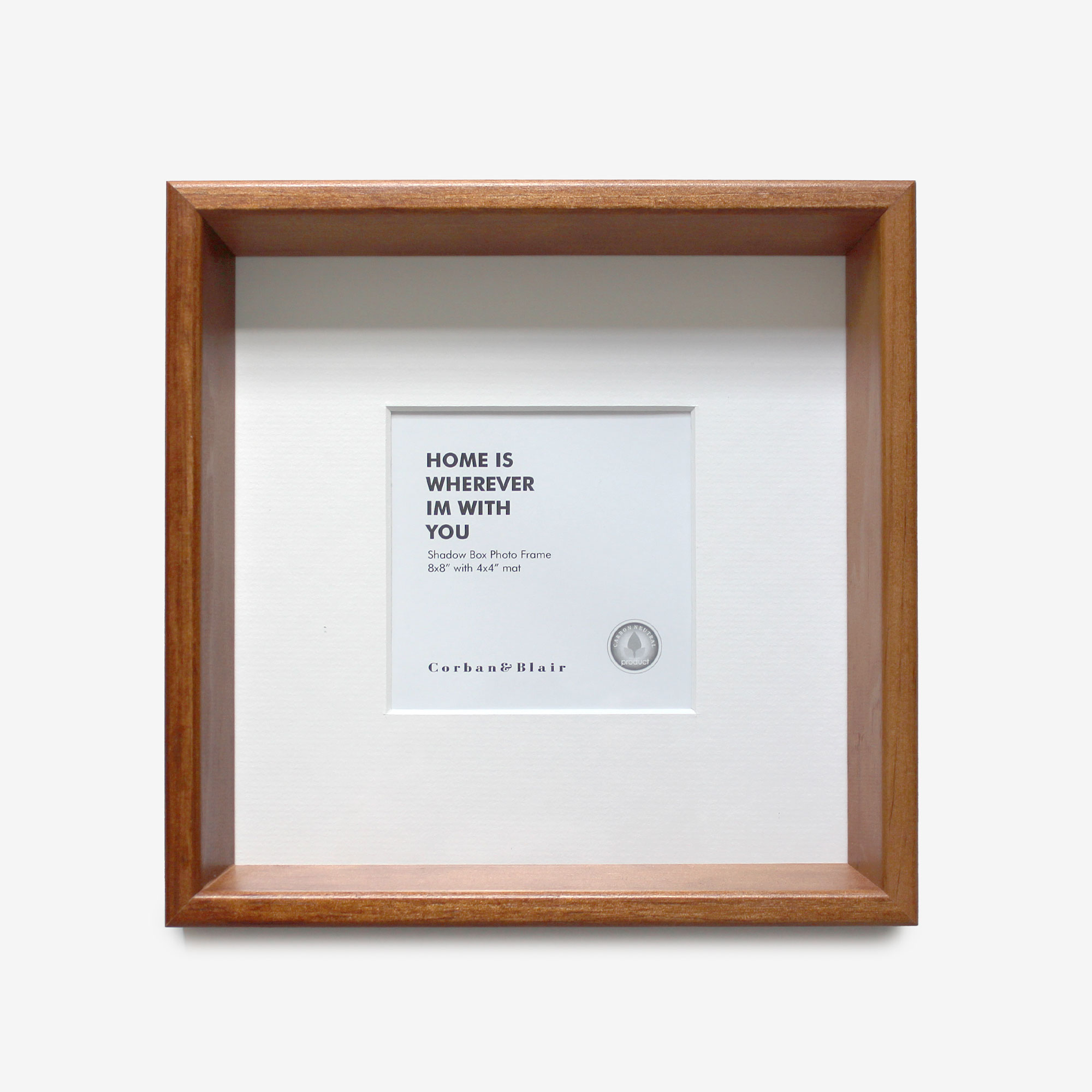 Shadow Box Frame with 4×4″ Mat Walnut