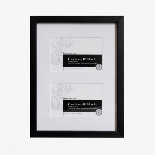 Twin Slim Box Frame with 6×4″ mat Black