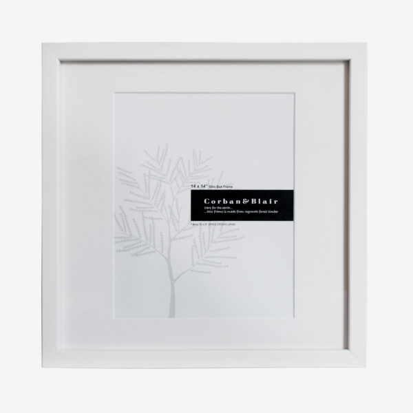 Square Slim Box Frame with 10×8″ Mat White