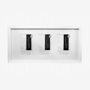 Slim Box Frame Triple with 6×4″ Mat White