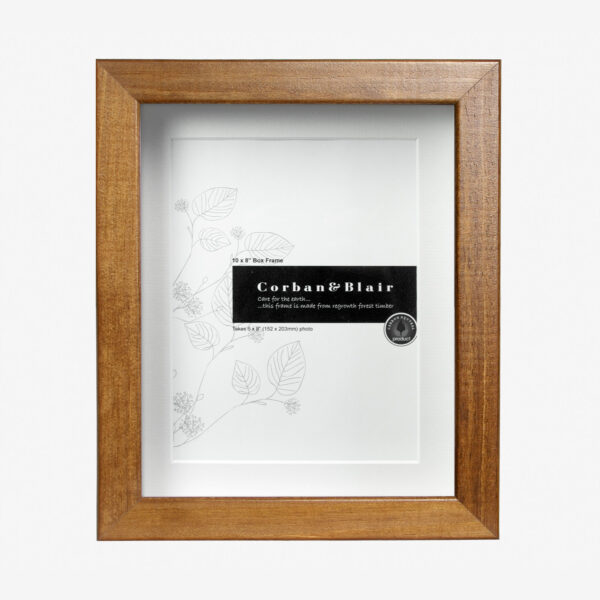 Box Frame 10×8″ With 6×8″ Mat Walnut