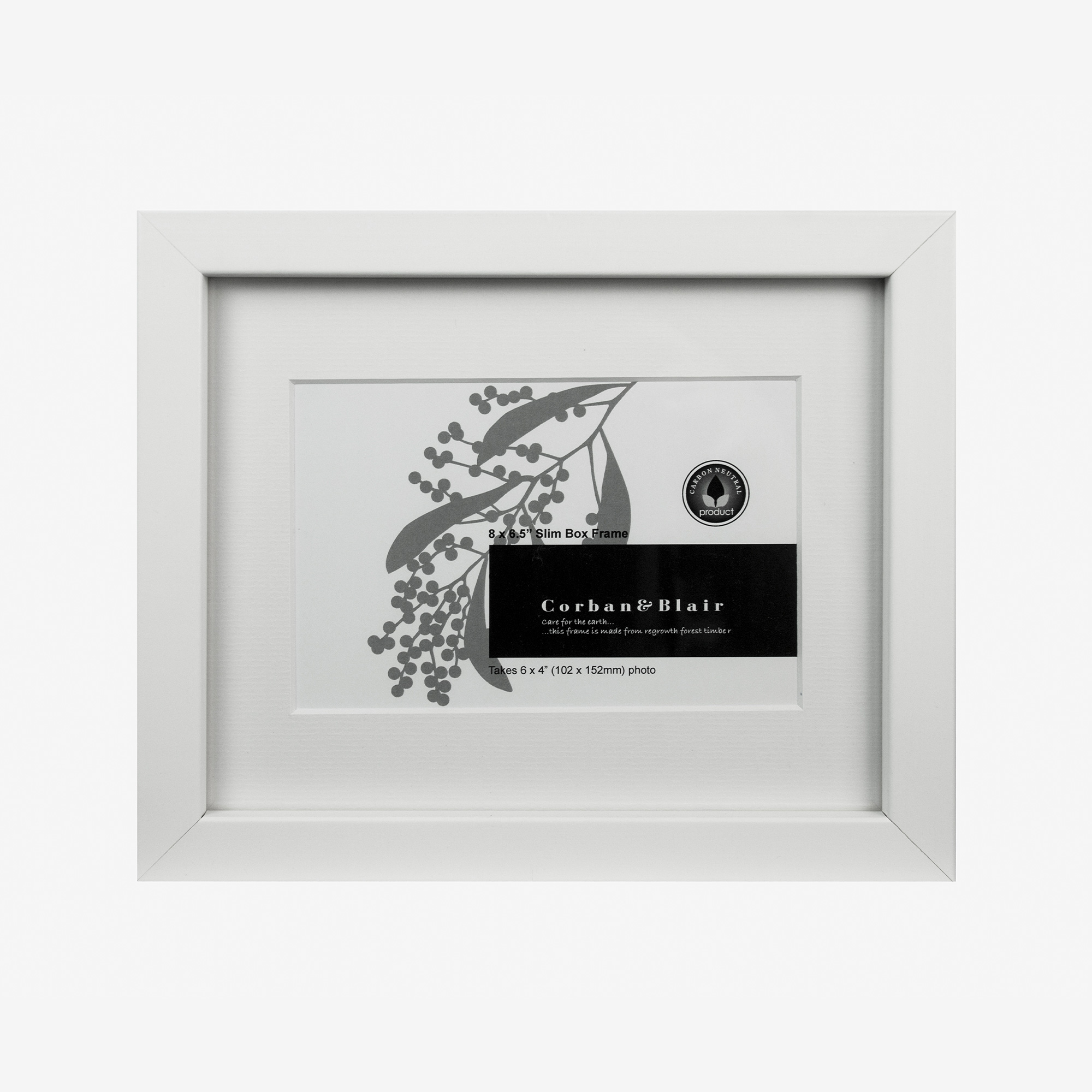 Slim Box Frame with 6×4″ Mat