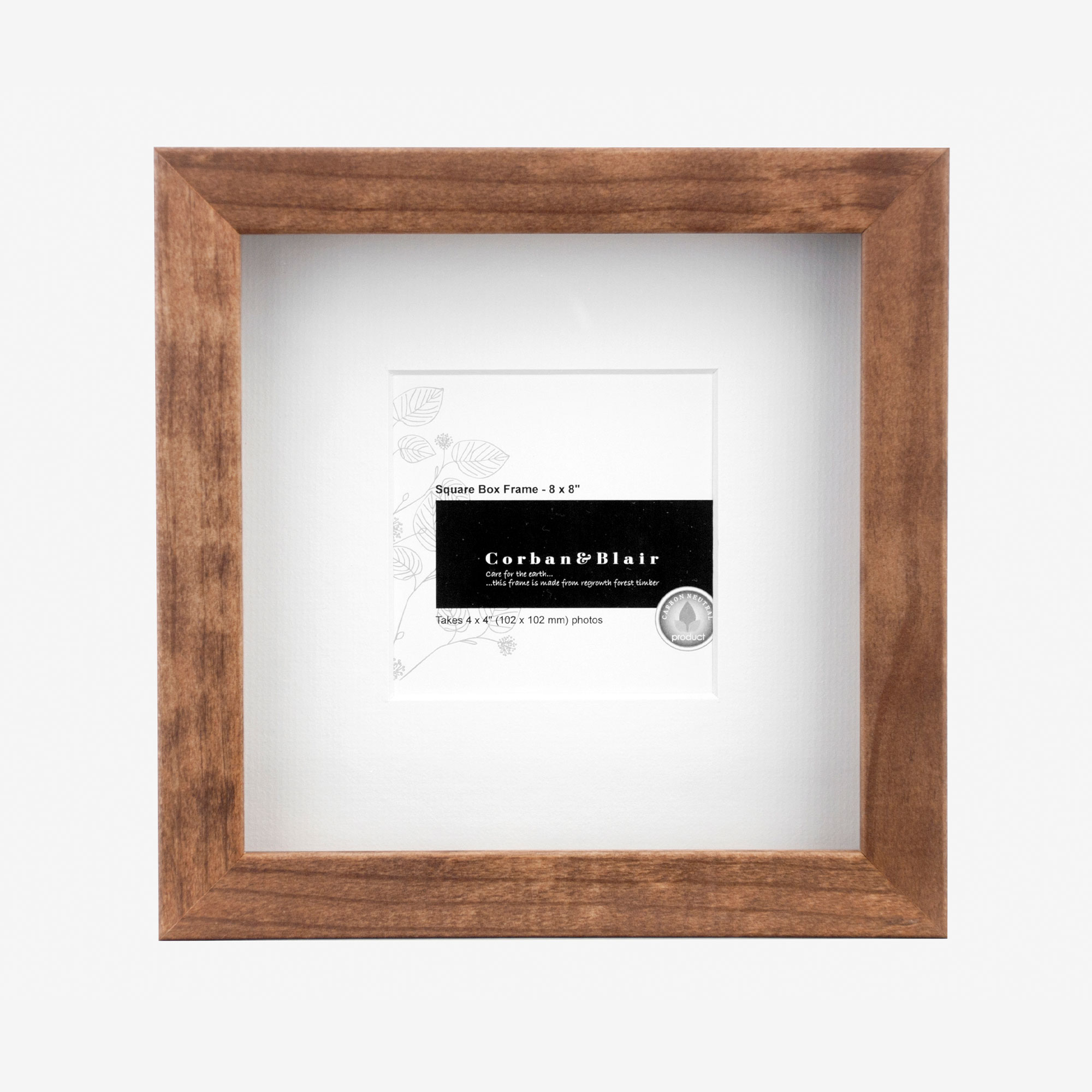 Box Frame 8×8″ With 4×4″ Mat